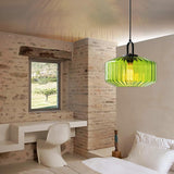 Tyalez Mid Century Striped Glass Pendant Light