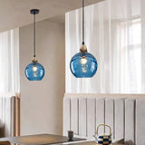 Tyalez Modern Simple Colored Water Pattern Glass Ball Pendant Light