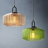 Tyalez Mid Century Striped Glass Pendant Light