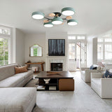 Tyalez Contemporary Round Iron LED Semi-Flush Chandelier