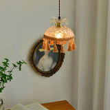 Elegant Tassel Dome Glass Pendant Light – Vintage-Inspired Ceiling Lamp