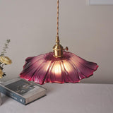 Tyalez Retro Lotus Leaf Shape Glass Pendant Lamp