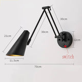 Adjustable Vintage Long Arm Wall Spotlight