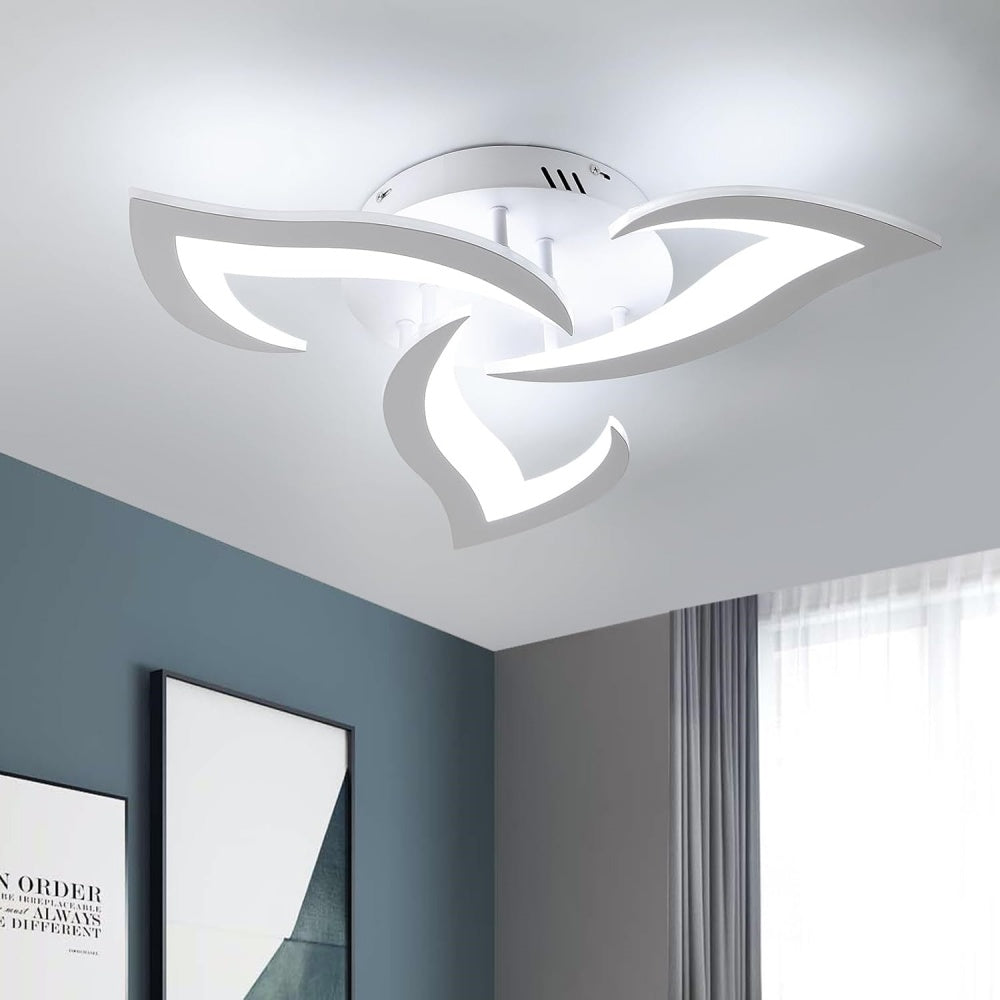 Tyalez Contemporary Flower Shape Iron LED Ceiling Light For Living Room