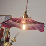 Tyalez Retro Lotus Leaf Shape Glass Pendant Lamp