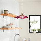 Tyalez Retro Lotus Leaf Shape Glass Pendant Lamp
