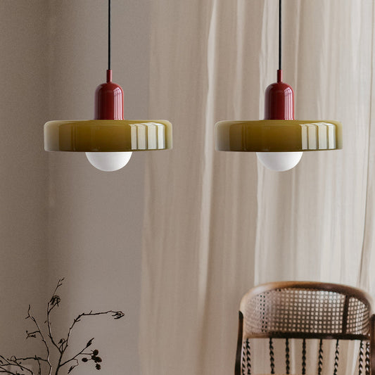 Tyalez 2 Heads Modern Bauhaus Glass Pendant Light