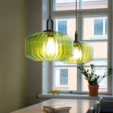 Tyalez Mid Century Striped Glass Pendant Light