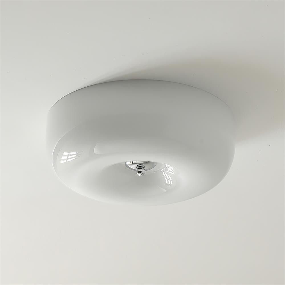 Minimalist Bauhaus Style Cream Glass Ceiling Lamp