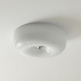 Minimalist Bauhaus Style Cream Glass Ceiling Lamp