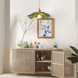 Tyalez Retro Lotus Leaf Shape Glass Pendant Lamp