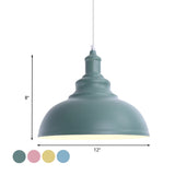 Stylish Bowl Pendant Lamp – Pink & Yellow Metal Fixture