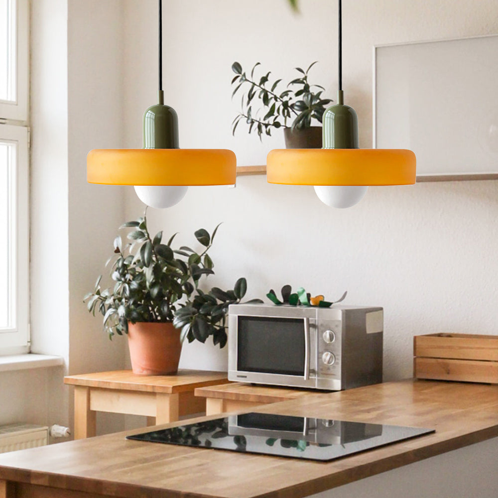 Tyalez 2 Heads Modern Bauhaus Glass Pendant Light