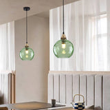 Tyalez Modern Simple Colored Water Pattern Glass Ball Pendant Light