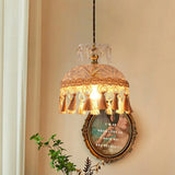 Elegant Tassel Dome Glass Pendant Light – Vintage-Inspired Ceiling Lamp