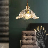 Classic Vintage Flower Glass Pendant Light