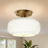 Tyalez Retro Crystal Semi Flush Mount Bedroom Ceiling Light
