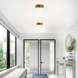 Tyalez Retro Crystal Semi Flush Mount Bedroom Ceiling Light