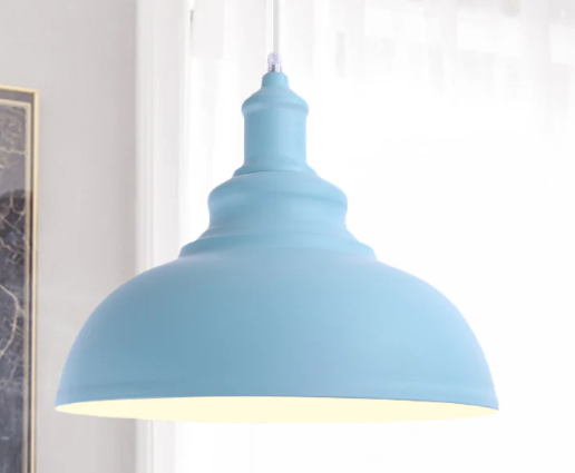 Stylish Bowl Pendant Lamp – Pink & Yellow Metal Fixture