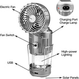 💥Hot Sale🌟Portable LED Camping Lantern With Fan