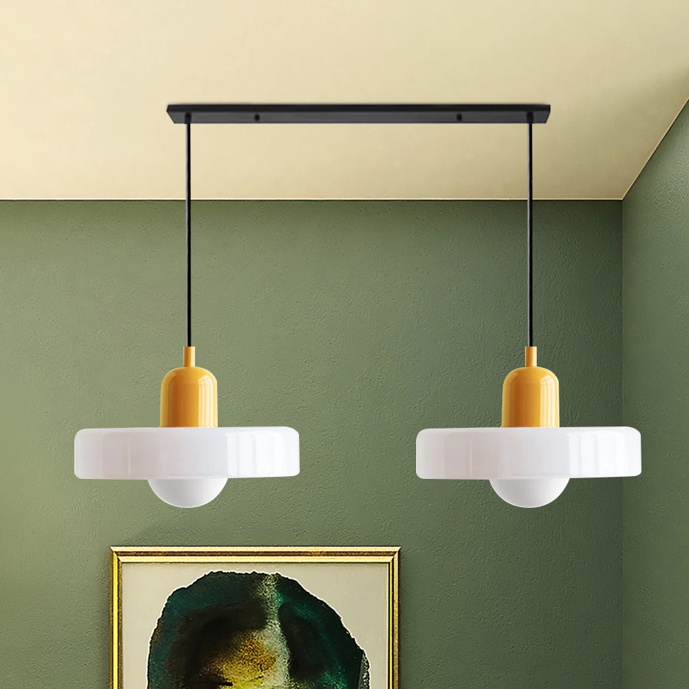 Tyalez 2 Heads Modern Bauhaus Glass Pendant Light