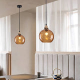 Tyalez Modern Simple Colored Water Pattern Glass Ball Pendant Light