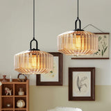 Tyalez Mid Century Striped Glass Pendant Light