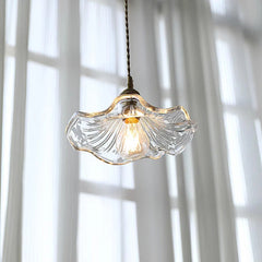 Tyalez Retro Lotus Leaf Shape Glass Pendant Lamp