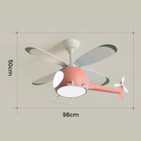 Tyalez Creative Macaroon Color Ceiling Fans with LED Lights