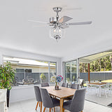 Tyalez Industrial Chrome Ceiling Fans with Lights