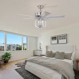 Tyalez Industrial Chrome Ceiling Fans with Lights