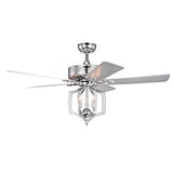 Tyalez Industrial Chrome Ceiling Fans with Lights