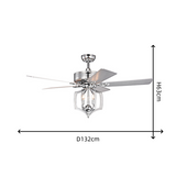Tyalez Industrial Chrome Ceiling Fans with Lights