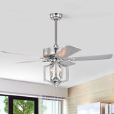 Tyalez Industrial Chrome Ceiling Fans with Lights