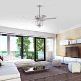 Tyalez Industrial Chrome Ceiling Fans with Lights