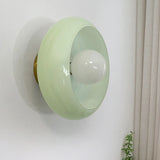 Retro Round Glass Ceiling Light – Elegant Semi-Flush Fixture