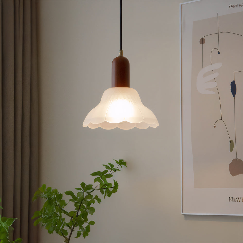 Tyalez Retro Creative Glass Shade Pendant Light For Bedroom