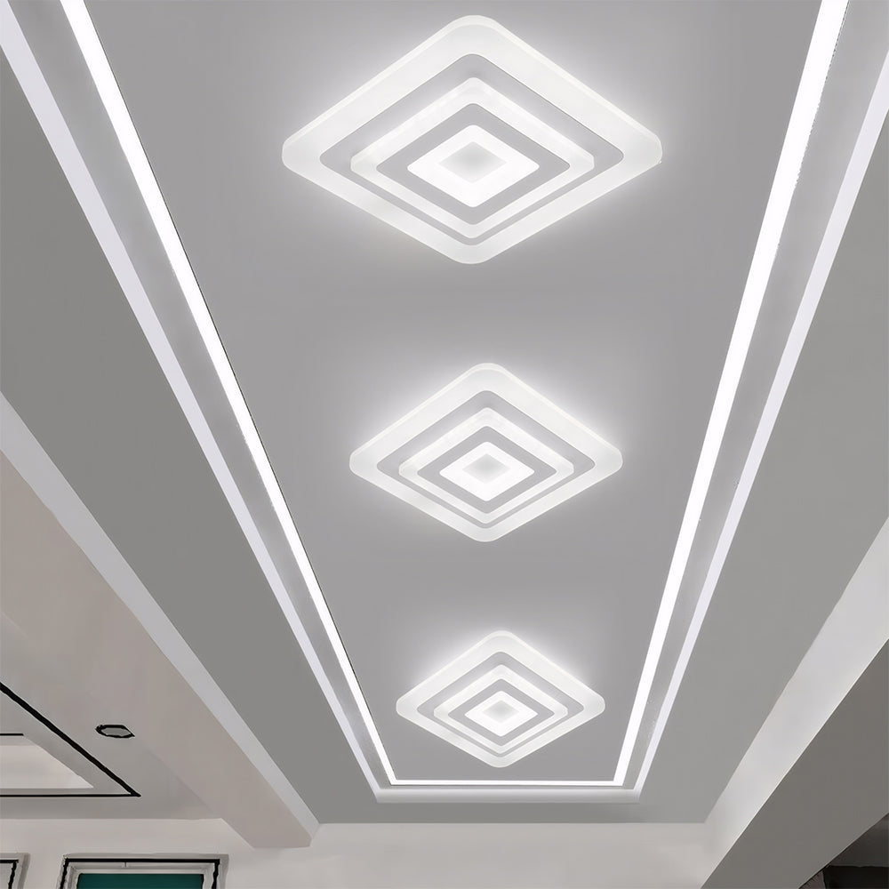 Tyalez Modern Minimalism Square LED Flat Mounted Ceiling Light