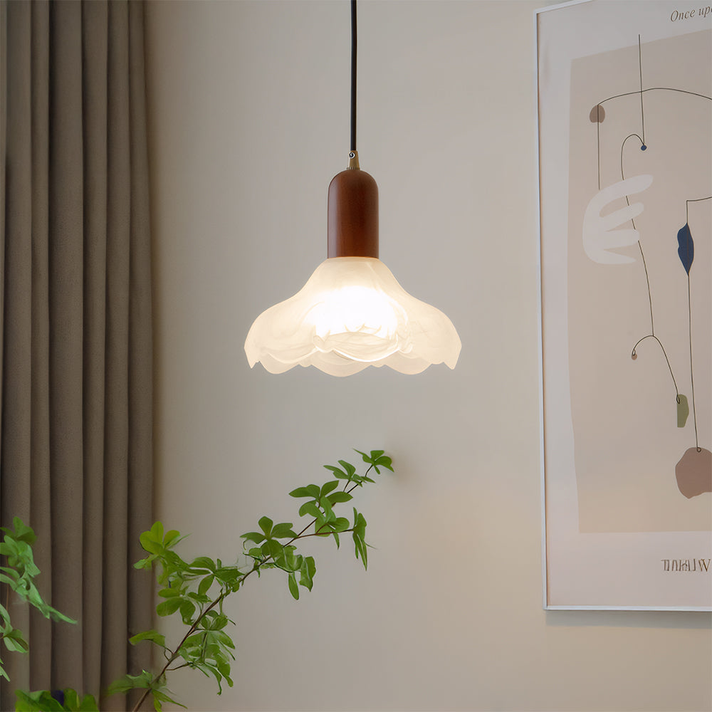 Tyalez Retro Creative Glass Shade Pendant Light For Bedroom