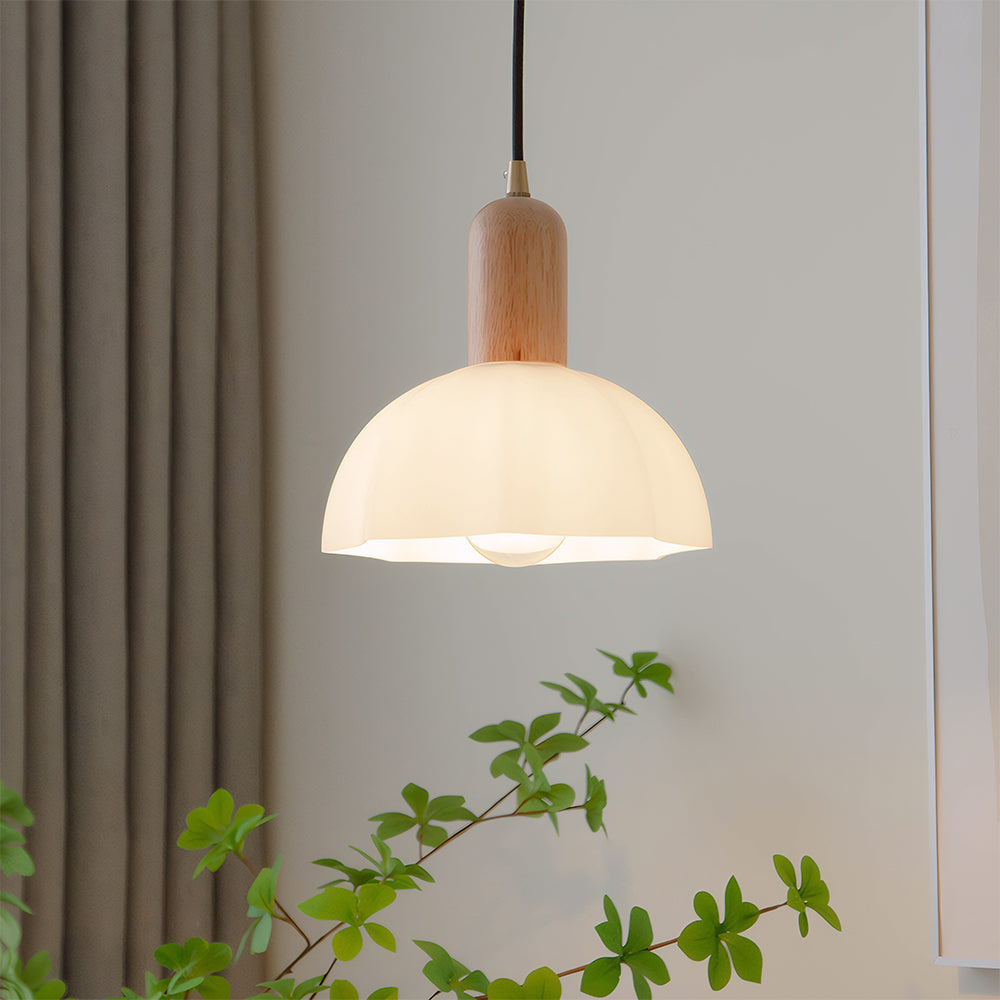 Tyalez Retro Creative Glass Shade Pendant Light For Bedroom
