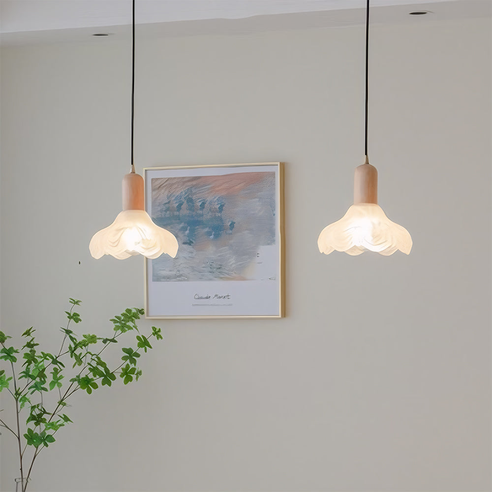 Tyalez Retro Creative Glass Shade Pendant Light For Bedroom