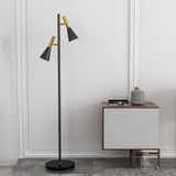 Tyalez Creative Adjustable Two Heads Black Floor Lamp