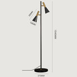 Tyalez Creative Adjustable Two Heads Black Floor Lamp