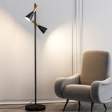 Tyalez Creative Adjustable Two Heads Black Floor Lamp