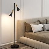 Tyalez Creative Adjustable Two Heads Black Floor Lamp
