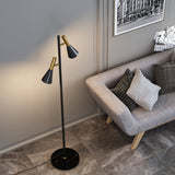 Tyalez Creative Adjustable Two Heads Black Floor Lamp