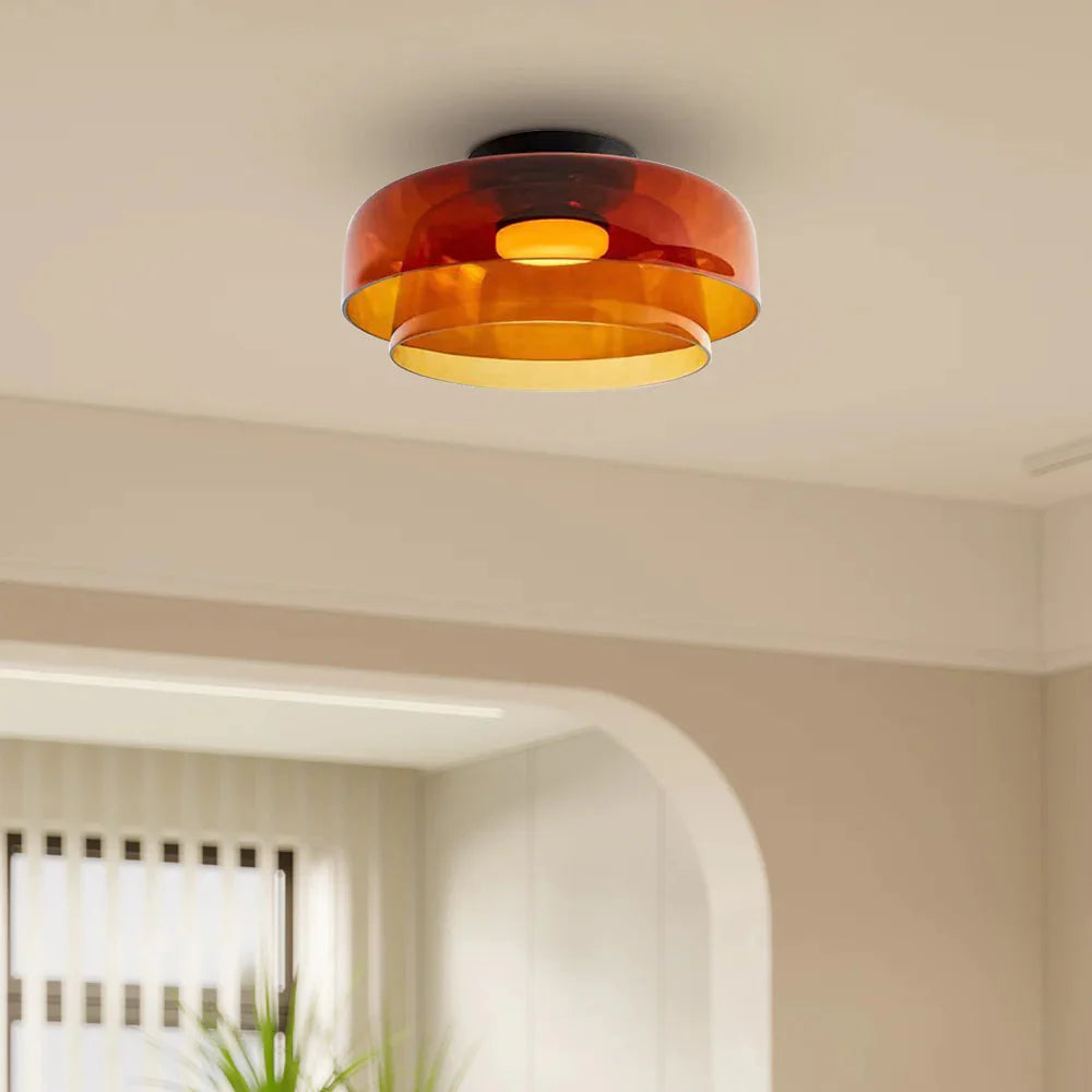 Tyalez Creative Multi-Layer Stained Glass Ceiling Light