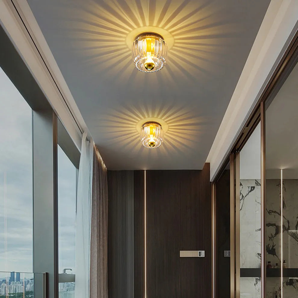 Modern Small Simple Clear Glass Ceiling Light
