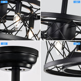 Tyalez Modern Black Flush Living Room Ceiling Fan With Light And Remote