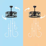 Tyalez Modern Black Flush Living Room Ceiling Fan With Light And Remote